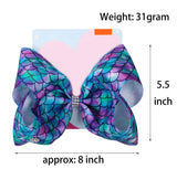 2 Pack Hair Ribbon Hair Bows Little Mermaid Design Large Hair Clip 9 Inch Hair Barrettes Colorful Hair Clips Kawaii Accessories Cheer bows Hair Ribbons