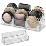 byAlegory Acrylic Tiered Compact Makeup Organizer for Bronzer Highlighter Powder Blush 9 Space Storage 3 Tier Cosmetic Beauty Container - Clear