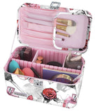 Vaultz Locking Train Case for Cosmetics Storage, Cosmetic Roses (VZ03809)