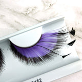 Elegant Lashes F152 Premium Purple and Black Feather False Eyelashes Halloween Dance Rave Costume