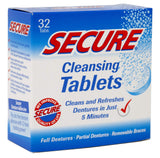 Secure Denture Cleansing Tablets, Cleans and Refreshes, 32 Tabs (Pack of 2)