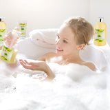 Spa Gift Basket with Refreshing Green Tea Fragrance, Best Mother's Day Gift, Birthday, Anniversary Gifts For Women, Girls, Set Includes Bubble Bath, Shower Gel, Body Scrub, Body Spray, Fizzers & More.