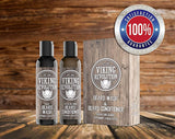 Viking Revolution Beard Wash & Beard Conditioner Set w/Argan & Jojoba Oils – Softens, Smooths & Strengthens Beard Growth - Natural Peppermint and Eucalyptus Scent - Beard Shampoo w/Beard Oil (10 oz)