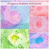 Bath Bombs, HIFEER 12 PCS Vegan Organic Fizzies Bubble Bath Spa Essential Oils Flowers Skin Moisturizing Gift for Women Girls