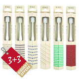 CLIO Designer Toothbrush with Ultra Soft Bristle, Tapered, For Sensitive Gums, Compact Size Head, Non-Nylon - 6pack(Color:Random)