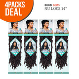 Bobbi Boss Synthetic Hair Crochet Braids African Roots Braid Collection Nu Locs 14" (4-PACK, M27/GOLD)