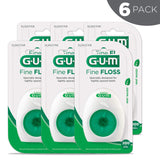 GUM Fine Waxed Dental Floss, Rewindable Dispenser, Mint, 200 Yards (Pack of 6)