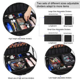 MONSITNA Extra Large Makeup Case 17.7 Inch Super Large Capacity Travel Makeup Train Case Professional Makeup Artist Case Nail Polish Organizer Storage Box with Two Adjustable Shoulder Strap