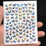 LimoLei Z-D3752 to Z-D3760 Mix 9 sheets laser butterfly nail stickers