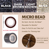 S-noilite Micro Loop Ring Hair Extensions Human Hair 16Inch 50g 50 Strands Micro Bead Links Hairpieces Pre Bonded Cold Fusion Tipped Silky Brazilian Remy Hair #6 Light Brown