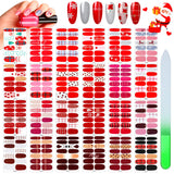 24 Sheets Christmas Nail Polish Wraps Full Wraps Nail Polish Stickers DIY Self-Adhesive Nail Decals Strips Full Cover Nail Strips with Glass Nail File for Women Girls (Christmas Plaid and Snowflake)