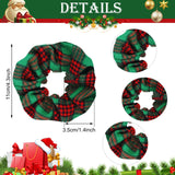 24 Pieces Christmas Hair Scrunchies Soft Elastic Hair Bands Plaid Snowflake Hair Scrunchy Christmas Elastics Bobbles for Women Girls Hair Accessories, 24 Styles