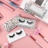 60 Pieces Empty Eyelashes Packaging Box and Tray, 30 Empty Lash Box Case Soft Paper Eyelash Box Eyelash Holder Case Empty Eyelash Case Eyelash Container with 30 Lash Tray Lash Case (Silver Triangle)