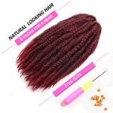 18 Inch Marley Twist Hair For Twists Cuabn Twist Hair Marley Braiding Hair 3 Packs Afro Kinky Curly Crochet Hair for Butterfly Locks Crochet Hair (18 Inch, TBug)