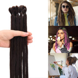 Noverlife 10 Strands 50cm/20" Dark Chocolate Dreadlock Extensions, Single Ended Crochet Synthetic Dreadlocks Accessories, Jamaica Punk Hip-Hop Reggae Hair Braiding Wigs Faux Locs for Fashion Men Women