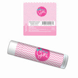 "It's a Girl" Premium Lip Balm—Bulk 12-Pack—Smooth Mint Flavored, SPF 15, Made with Beeswax, Aloe Vera, Coconut Oil, Avocado Oil, Vitamin E. Gender Reveal, Baby Shower Party Supplies and Party Favors.