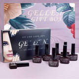 Gellen Gel Nail Polish Kit 6 Colors With Base Coat Top Coat - Understated Elegance Series Popular Dark Nude Grays Nail Art Colors Home Gel Manicure Set