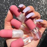RONRONS 30 Pieces Cute Capsule Shaped Mini Lip Gloss Tubes Refillable Lip Balm Bottles Clear Empty Lip Balm Containers Reusable Plastic Lipstick Tube Containers with Rubber Insert Stoppers, 3ml