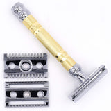 Parker 69CR Convertible Dual Head Safety Razor (Comes with Both Open and Closed Comb Heads)