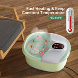 Carevas Foot Bath Massager, Heated Foot Soaker with O2 Bubbles, 14 Massaging Rollers for Tired Feet Stress Relief Home Use