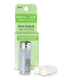 Dental Lace | Silk Dental Floss | Includes 1 Refillable Recyclable Dispenser and 2 Floss Spools with Natural Mint Flavoring | 66 Yards (Gray)