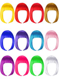 12 Pieces Short Bob Hair Wigs Daily Party Colorful Hairpiece Cosplay Costume Wigs Short Straight Wig for Women Party Supplies
