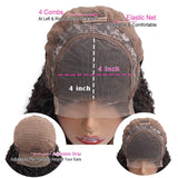 10 Inch Bob Lace Front Wigs Human Hair 150% Density Short Curly Bob Deep Wave 4x4 Closure Wigs for Black Women Human Hair Wigs with Baby Hair Pre Plucked Natural Color