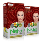 Nisha Creme Hair Color FLAME RED (60gm + 90ml + 18ml Nisha Conditioner with Natural Herbs)