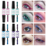 2 in 1 COOSA 4 Colors Waterproof Lengthen Colored Mascara,Natural Long-Lasting Smudgeproof Variety Pack Eyelash Mascara for Eyelash Eye Makeup