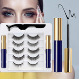 5 Pairs Magnetic Eyelashes With Eyeliner Natural Look Kit, 5D Reusable Waterproof No Glue Reusable Silk False Lashes with 2 Tubes of Magnetic Eyeliner Kit and Tweezers