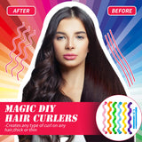 30 Pieces Hair Curlers Spiral Curls Styling Kit No Heat Hair Curlers Heatless Spiral Curlers Hair Rollers Wave Styles with 2 Pieces Styling Hooks for Most Hairstyles (25 cm,Mixed Color)