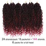 6 Packs Boho Goddess Locs Crochet Hair 18 Inch River Locs Goddess Faux Locs Crochet Hair Wavy Crochet With Curly Hair In Middle And Ends Boho Faux Locs Synthetic Hair Extension (18inch,Tbug)