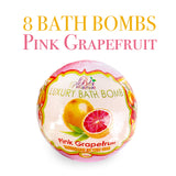 Bela Bath & Beauty, Bela Premium Bath Bombs, Pink Grapefruit, With Moisturizing Shea Butter and Coconut Oil, 4.5 oz Each - Set of 8