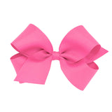 Wee Ones Girl's Medium Grosgrain Hair Bow on No Slip Clip - Hot Pink