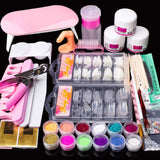Acrylic Nail Kit Set, Acrylic powder Shiny Glitter Nail Art Decoration Professional DIY Gel Nail Kit Manicure Set with Nail Dryers