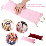 Manicure Pillow, Nail Art Soft Pillow Sponge Hand Rests Cushion Holder Salon Nail Tools (Burgundy)