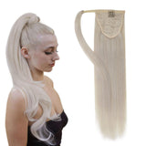 Easyouth Human Hair Extensions Ponytail Hair Wrap Around Ponytail Hair Extensions Straight Pony Tail Remy Ponytail Hair Extensions Ponytail Hair 12 Inch 70g