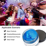 2 Colors Hair Color WAX, Silver Grey Blue Instant Hair Dye Wax, Natural Temporary Hair Color for Men and Women, Party, Daily Use, Cosplay