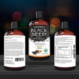 Organic Black Seed Oil USDA Pure Premium Quality Black Cumin Seed Oil Nigella Sativa. Glass Bottle - Undiluted, Cold Pressed, No Solvents, Vegan -8 fl oz. Natural Riches