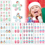 120 PCS Christmas Children Press On Nails Cute Fake Nail for Kids Pre-glue Short Gel Nail Art Full Cover Snowflake Gradient Color False Nail Kit for Little Girls Nail Art Decorations (Christmas Set)