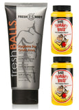 Men's Travel Bundle: Fresh Balls 3.4 oz Lotion for Men (1) + Anti Monkey Butt 1.5 oz Powder (2 count)