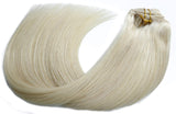 Clip in Hair Extensions 70G Platinum Blonde 100% Remy Human Hair Soft Silky Straight for Fashion Women 7pcs 16clips One Pack (20 Inch #60)