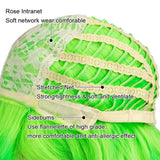 Colorful Bird Neon Green Bob Wig with Bangs Synthetic Short Straight Bob Wig Cosplay Party Wig for Girls (Fluorescent Green,12 inches)