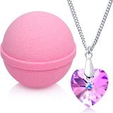 Love Potion Bath Bomb with Necklace Created with Swarovski Crystal Extra Large 10 oz. Made in USA