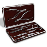 Suvorna manipro p70-7 Pcs Premium Manicure Set, (Nail & Cuticle Nippers, Nail Scissors, Pushers, Nail Filer, Tweezer). Professional Gift set. Comes in compact traveler case with.