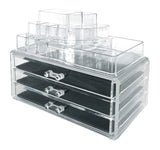 Sodynee Makeup Cosmetic Organizer Jewelry Case Storage Drawers, Two Pieces Set