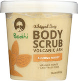 BODHI HANDMADE SOAP Almond Honey Volcanic Ash Whipped Soap Body Scrub, 14 OZ