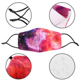 Unisex Resuable 2 Layer Breathable Cover Scarf Madks, 3 PCS Galaxy Blue/Red