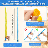 28 Pieces Hair Curlers Spiral Curls No Heat Wave Hair Curlers Styling Kit with 2 Pieces Styling Hooks for Most Kinds of Hairstyles (Assorted Color, 65 cm)