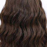 Bob Curly Wig Synthetic Short Black Wig with Bangs Natural Looking Heat Resistant Fiber Hair for Women (Brown)